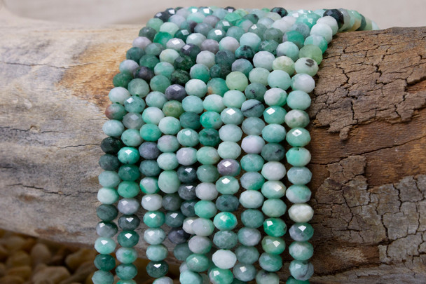 Emerald Polished 6mm Faceted Rondelle