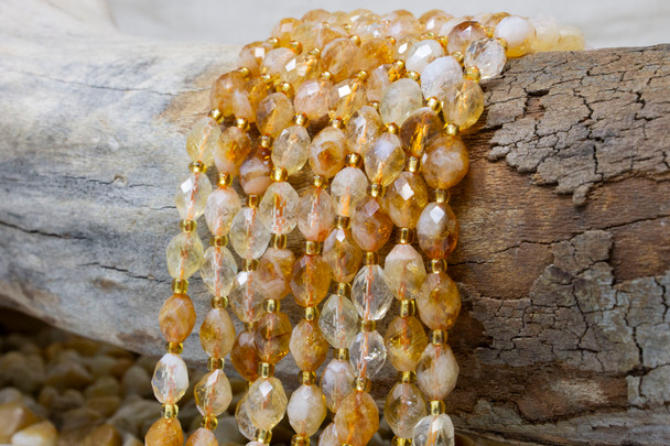 Citrine Polished 9x6mm Faceted Oval Rice