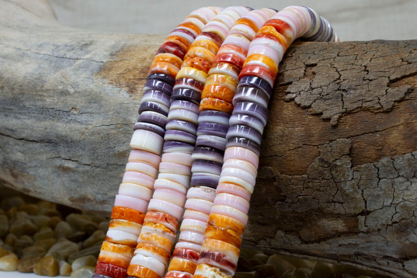Wampum Shell and Spiny Oyster 10mm Heishi