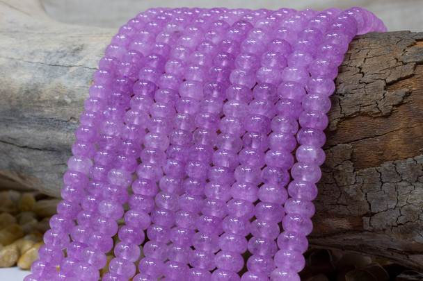 Jade Polished 5x8mm Dyed Light Orchid Rondelle