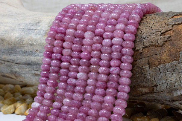 Jade Polished 5x8mm Dyed Dark Dusty Orchid Rondelle