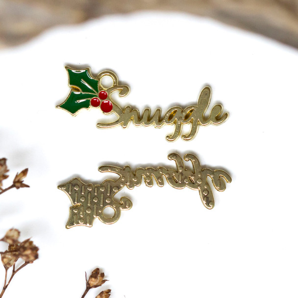 Gold Plated Enamel 10x27mm Snuggle Charm