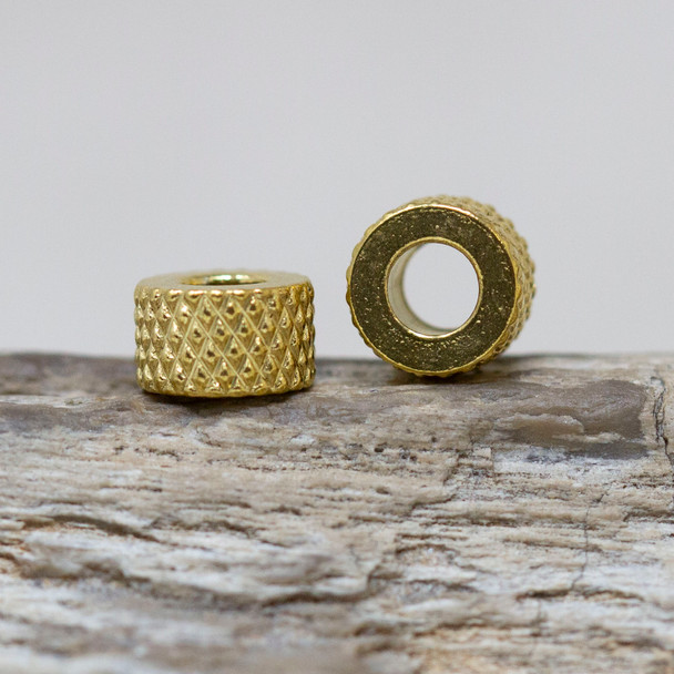 Gold Plated Stainless Steel 8x5mm Diamond Cut Bead - 4mm Hole