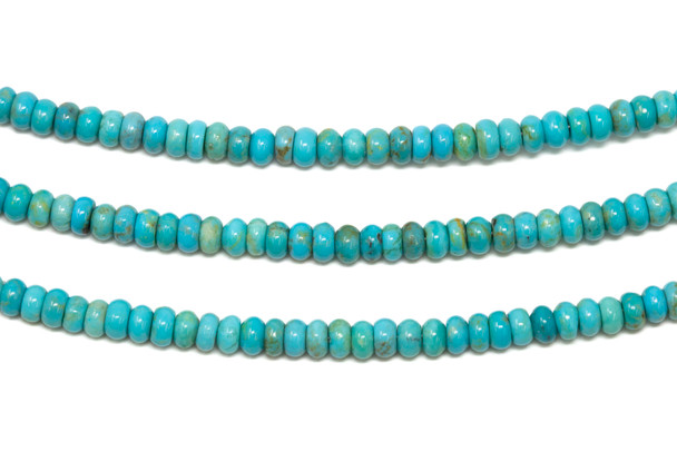Kingman Turquoise Polished 4mm Rondelle