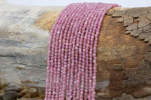 Pink Tourmaline Polished 2mm Faceted Round