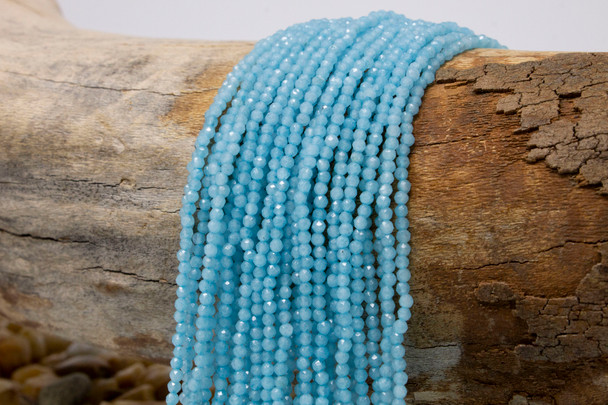 Chalcedony Polished 2mm Aqua Faceted Round