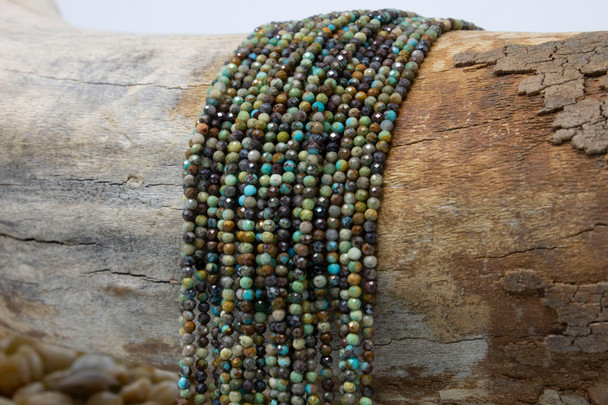 African Turquoise Polished 2mm Faceted Round