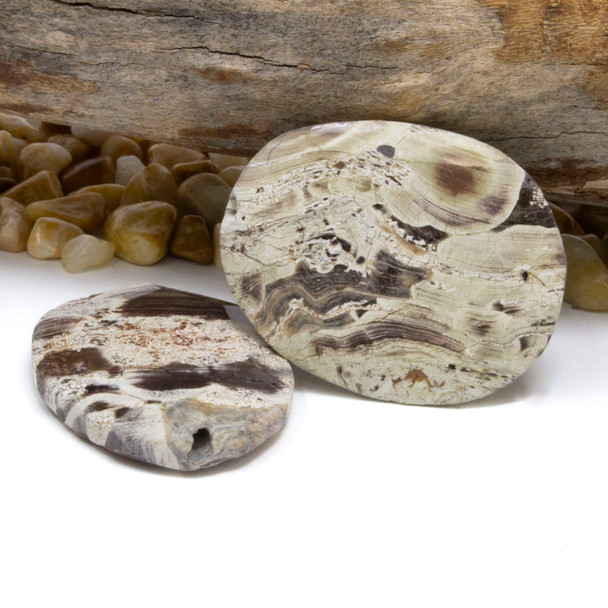 Imperial Jasper Polished 40x55mm Faceted Oval Bead