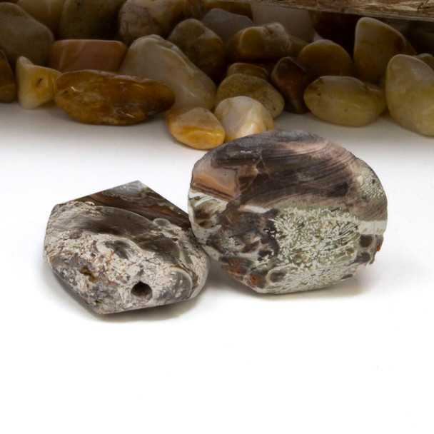 Imperial Jasper Polished 20-28mm Faceted Drop Bead