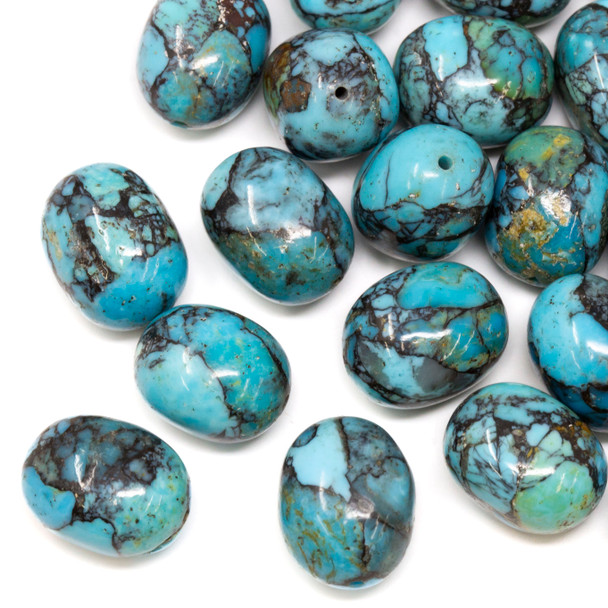 Kingman Turquoise Polished 10-13mm Potato - Sold Individually