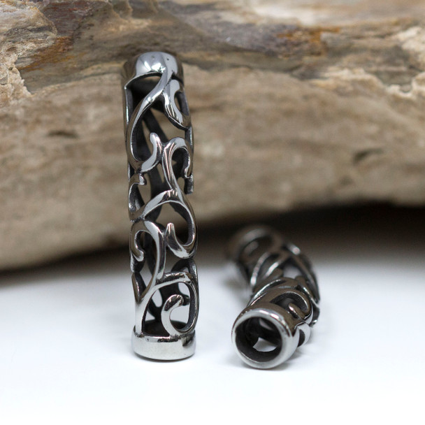 Stainless Steel 40x10mm Curved Scroll Tube