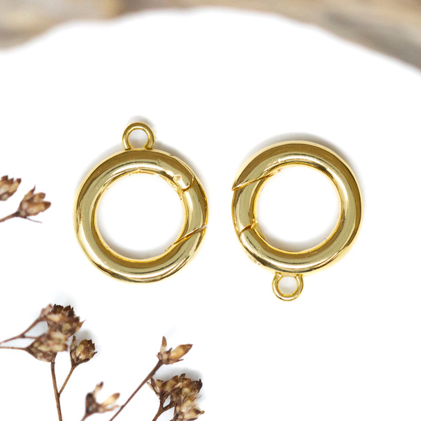 Gold Plated 13mm Spring Gate Ring