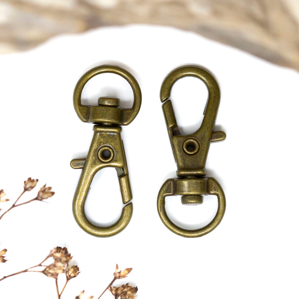 Antique Bronze Plated Alloy 30x11mm Swivel Lobster Clasp