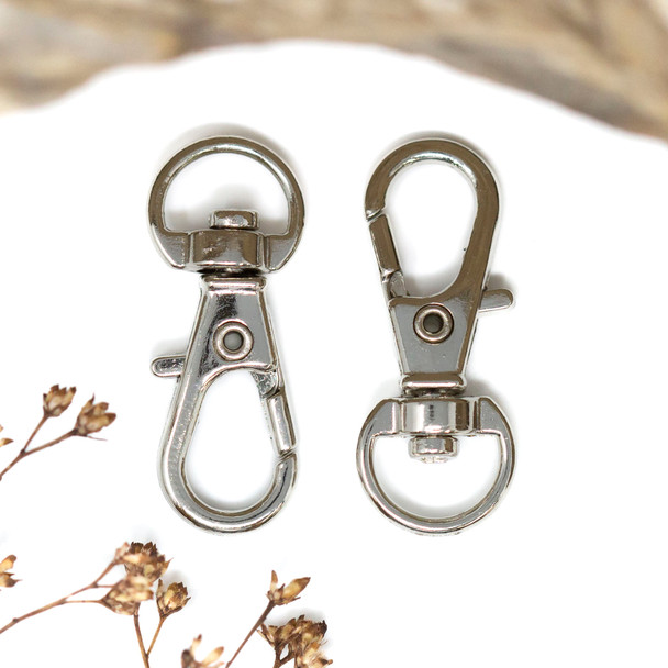 Platinum Plated Alloy 30x11mm Swivel Lobster Clasp