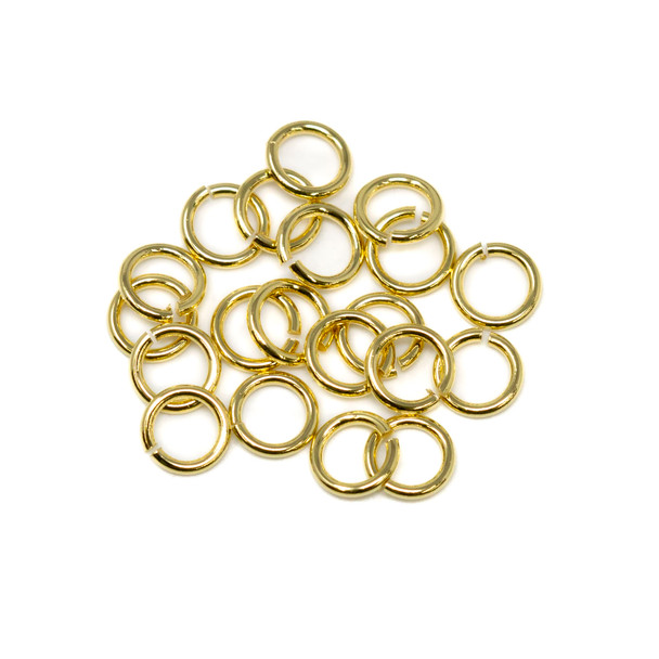 18kt Gold Plated 4.5mm Round 21 Gauge OPEN Jump Rings - 20 Pieces