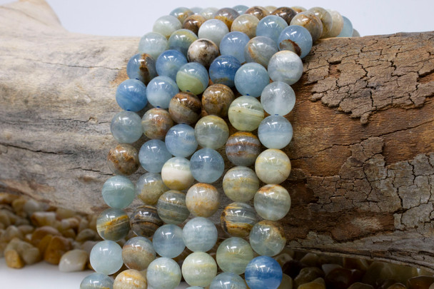 Blue Calcite Mixed Polished 10mm Round