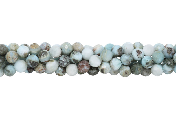 Multi Color Larimar Polished 6mm Faceted Round
