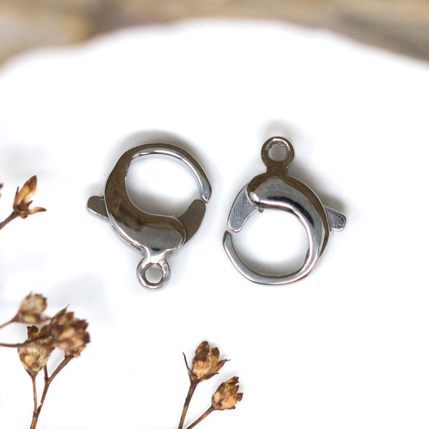 Silver Plated Stainless Steel 12x10mm Balloon Clasp
