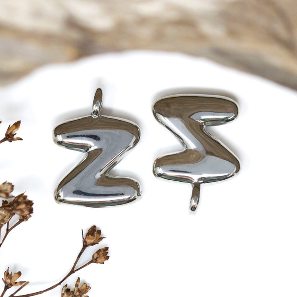 Platinum Plated Letter "Z" Charm