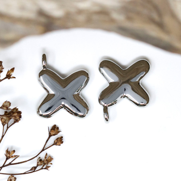Platinum Plated Letter "X" Charm