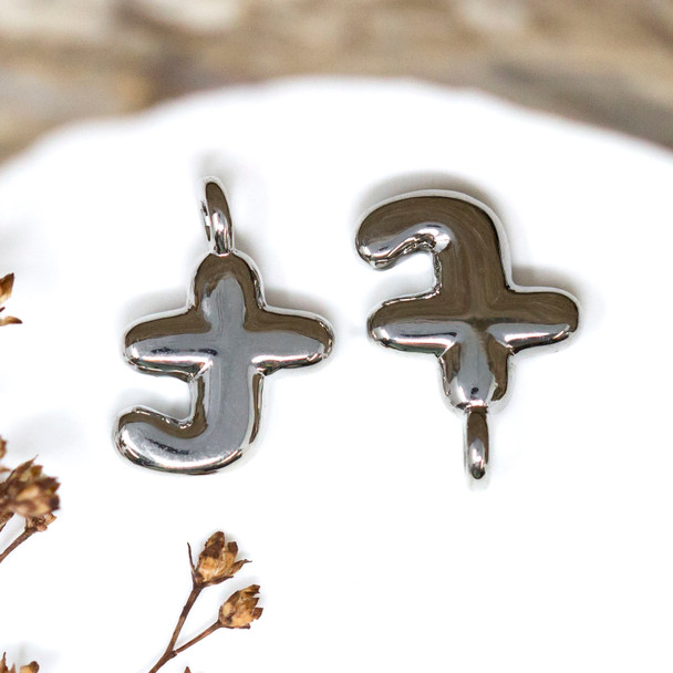Platinum Plated Letter "T" Charm