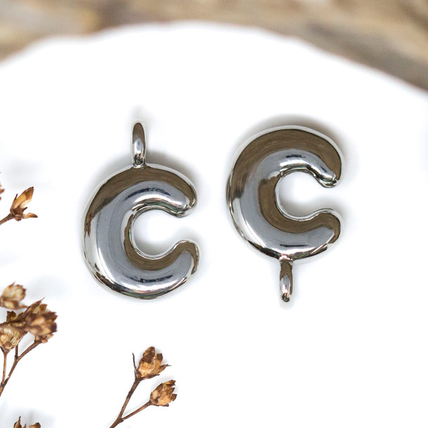 Platinum Plated Letter "C" Charm