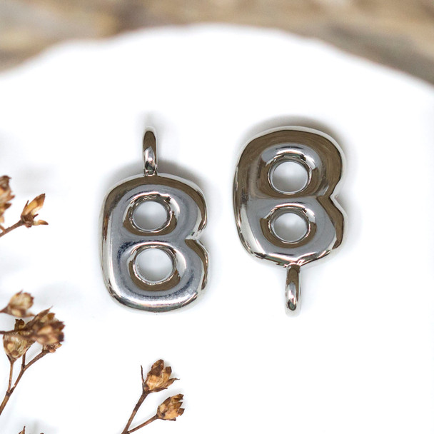 Platinum Plated Letter "B" Charm