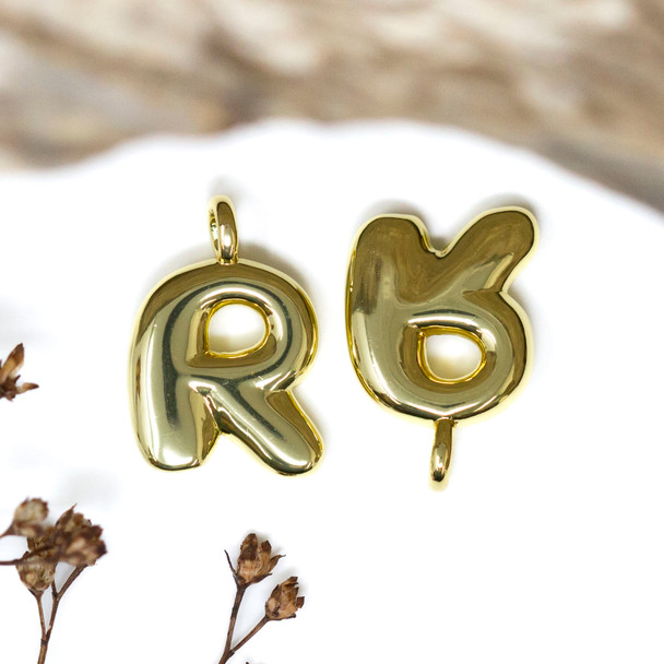 18kt Gold Plated Letter "R" Charm