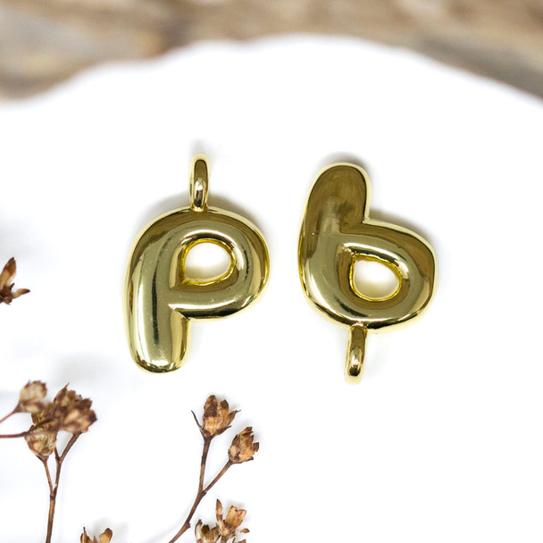 18kt Gold Plated Letter "P" Charm