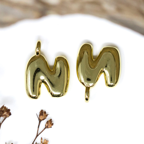 18kt Gold Plated Letter "N" Charm