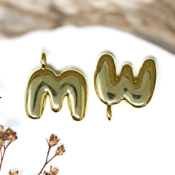 18kt Gold Plated Letter "M" Charm
