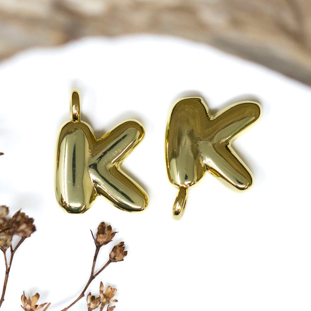 18kt Gold Plated Letter "K" Charm