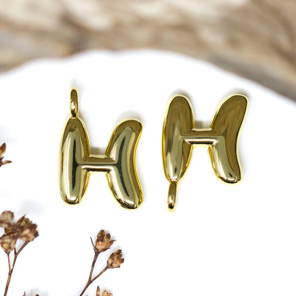 18kt Gold Plated Letter "H" Charm