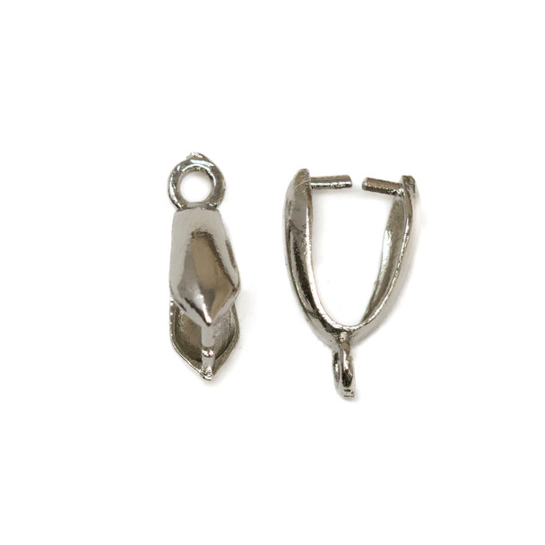 Platinum Plated 14x9mm Ice Pick Pinch Bail