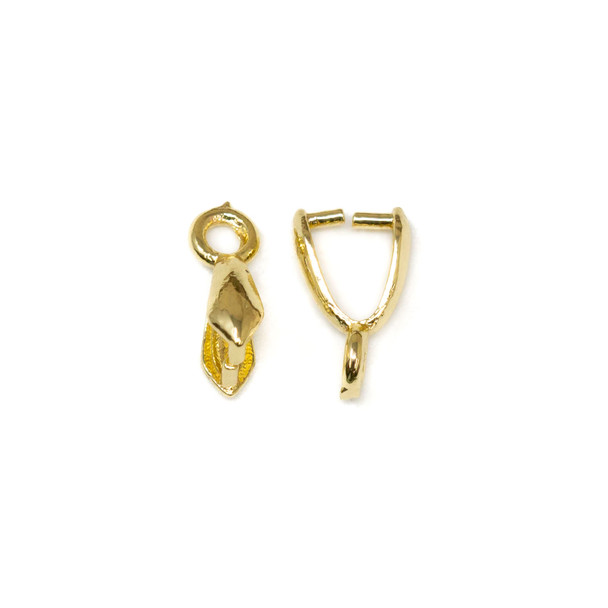 14kt Gold Plated 9x5mm Ice Pick Pinch Bail