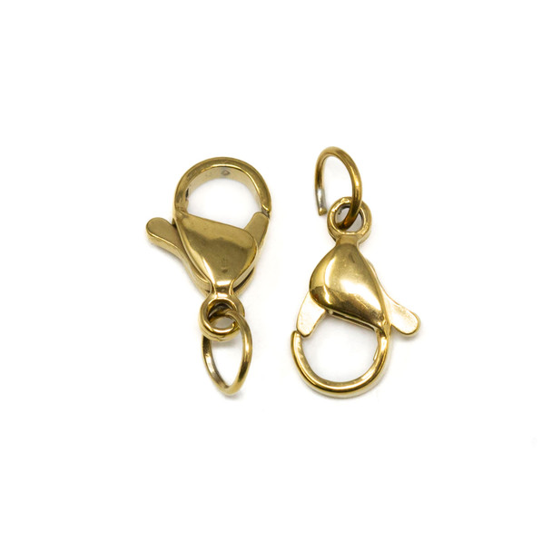 Gold Plated Stainless Steel 12x7mm Lobster Clasp