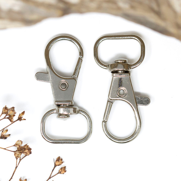 Platinum Plated Alloy 36x18mm Swivel Lobster Clasp