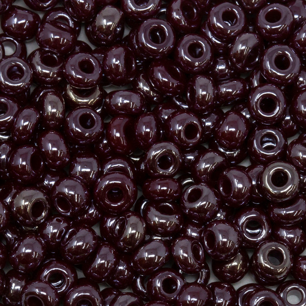 Size 6 Czech Seed Beads -- 774 Maroon Luster