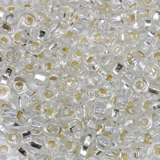 Size 6 Czech Seed Beads -- 5 Crystal / Silver Lined