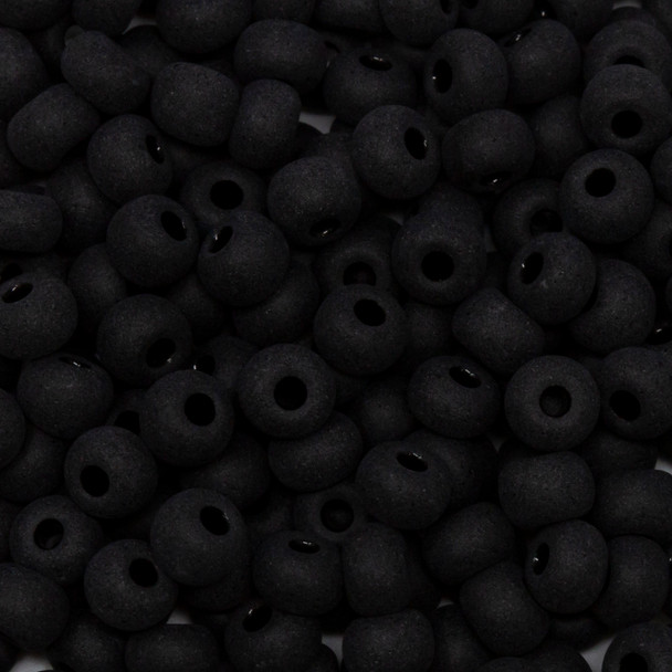Size 6 Czech Seed Beads -- 101m Jet Matte
