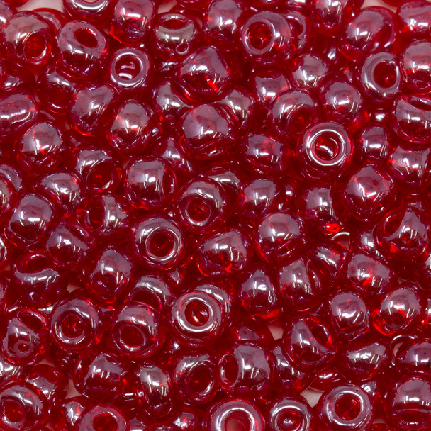 Size 6 Czech Seed Beads -- 660 Light Ruby Luster