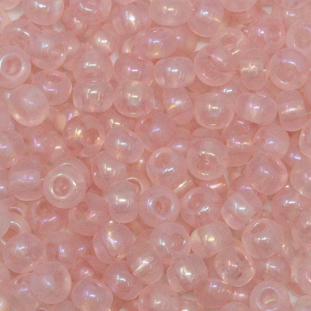 Size 6 Czech Seed Beads -- 1168 Light Rose Rainbow