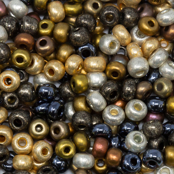 Size 6 Czech Seed Beads -- 180 Metalology