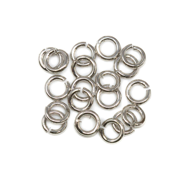 Platinum Plated 3.5mm Round 24 Gauge OPEN Jump Rings - 20 Pieces