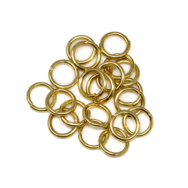 Gold Plated Stainless Steel 7mm Round 18 Gauge OPEN Jump Rings - 20 Pieces