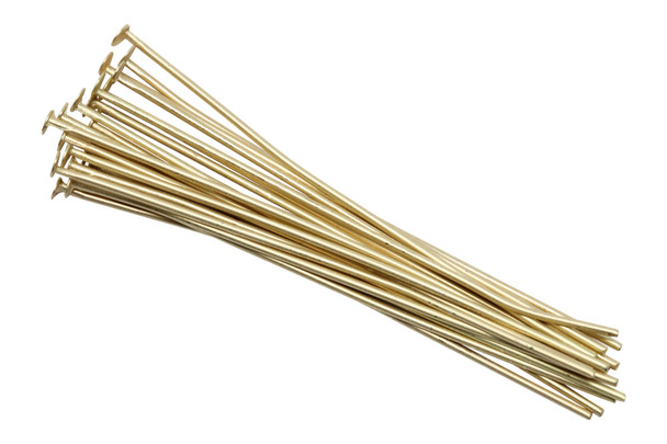 Satin Hamilton Gold 2" Long 20 Gauge Head Pins - 20 Pieces