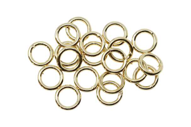 Gold Plated 6mm 18 Gauge CLOSED Jump Rings - 20 Pieces