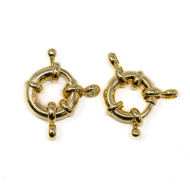 Gold Plated 13.5mm Spring Ring Clasp