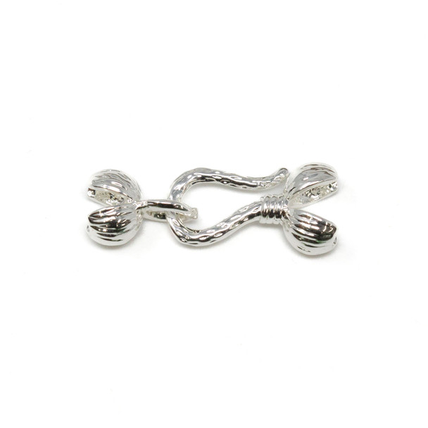 Sterling Silver Plated Hook & Eye Clasp - Knot Cover