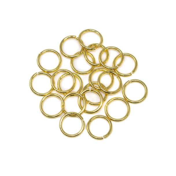 18kt Gold Plated 8mm 21 Gauge OPEN Jump Rings - 20 Pieces
